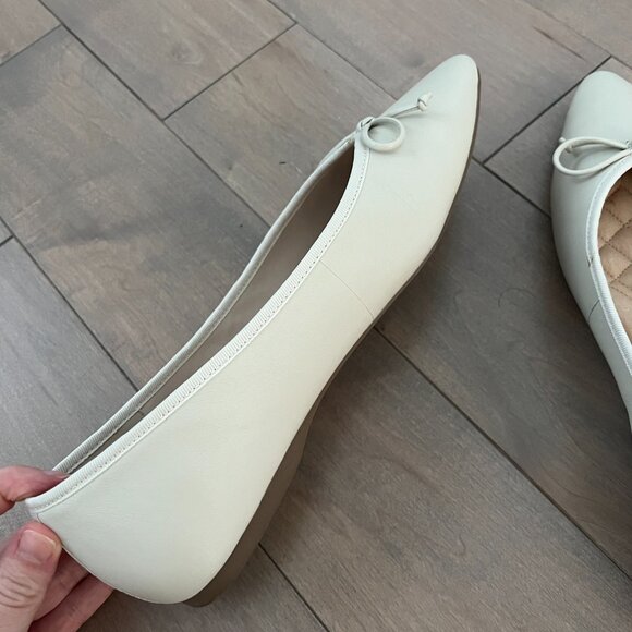 Birdies The Goldfinch Ecru Leather Ballet Flats - Picture 3 of 9